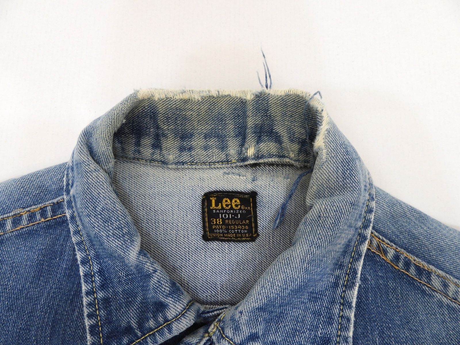 70s 初期 Lee 101-J デニムジャケット 38 四角黒タグ USA製 Lee 70s USA