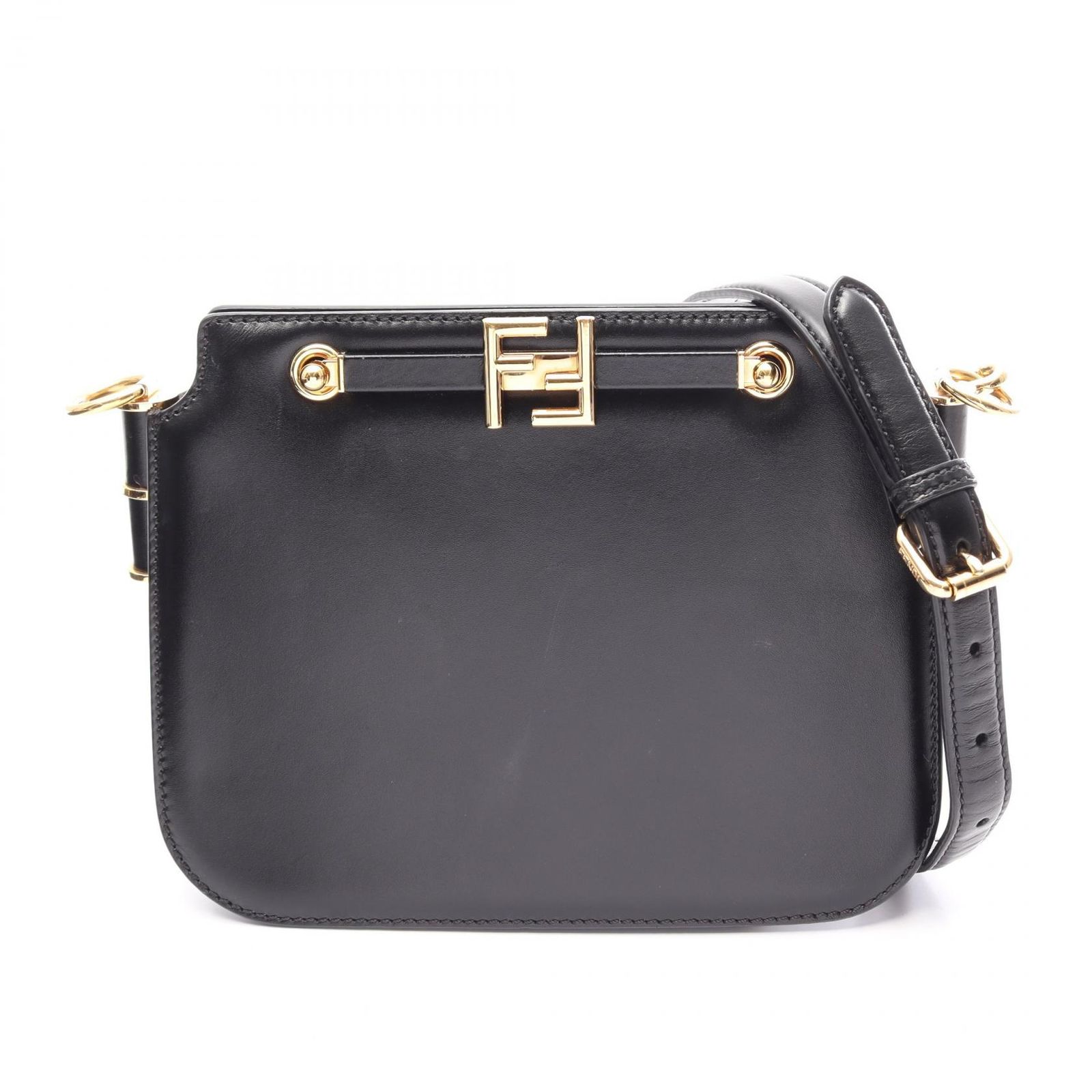 フェンディ FENDI ショルダーバッグ TOUCH スモール 8BT349 ブラック レザー タッチ スモール レディース Used B