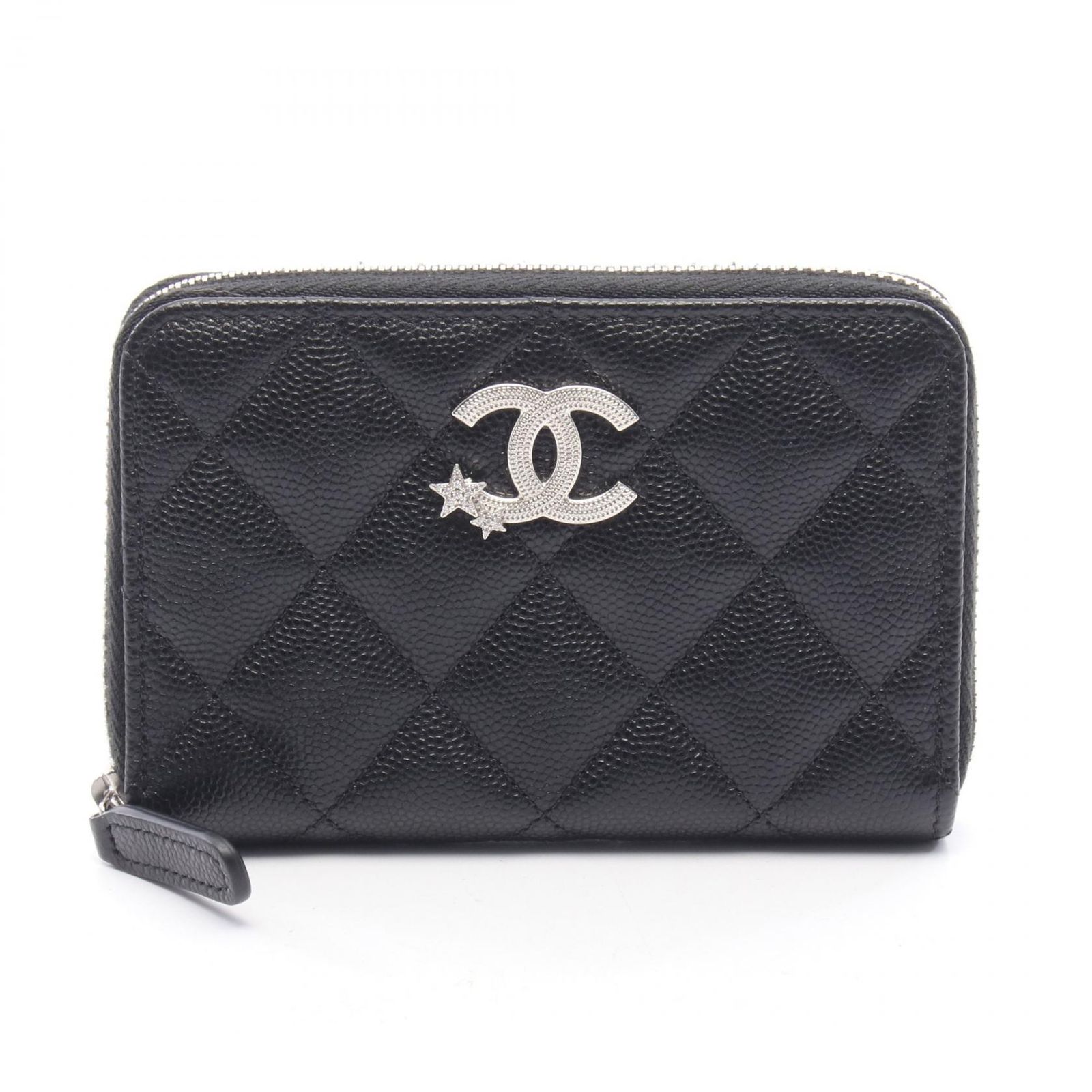 シャネル CHANEL ラウンド財布 マトラッセ ココマークスター AP3728 ブラック キャビアスキン(グレインドカーフ) マトラッセ ココスター ラウンド財布 レディース