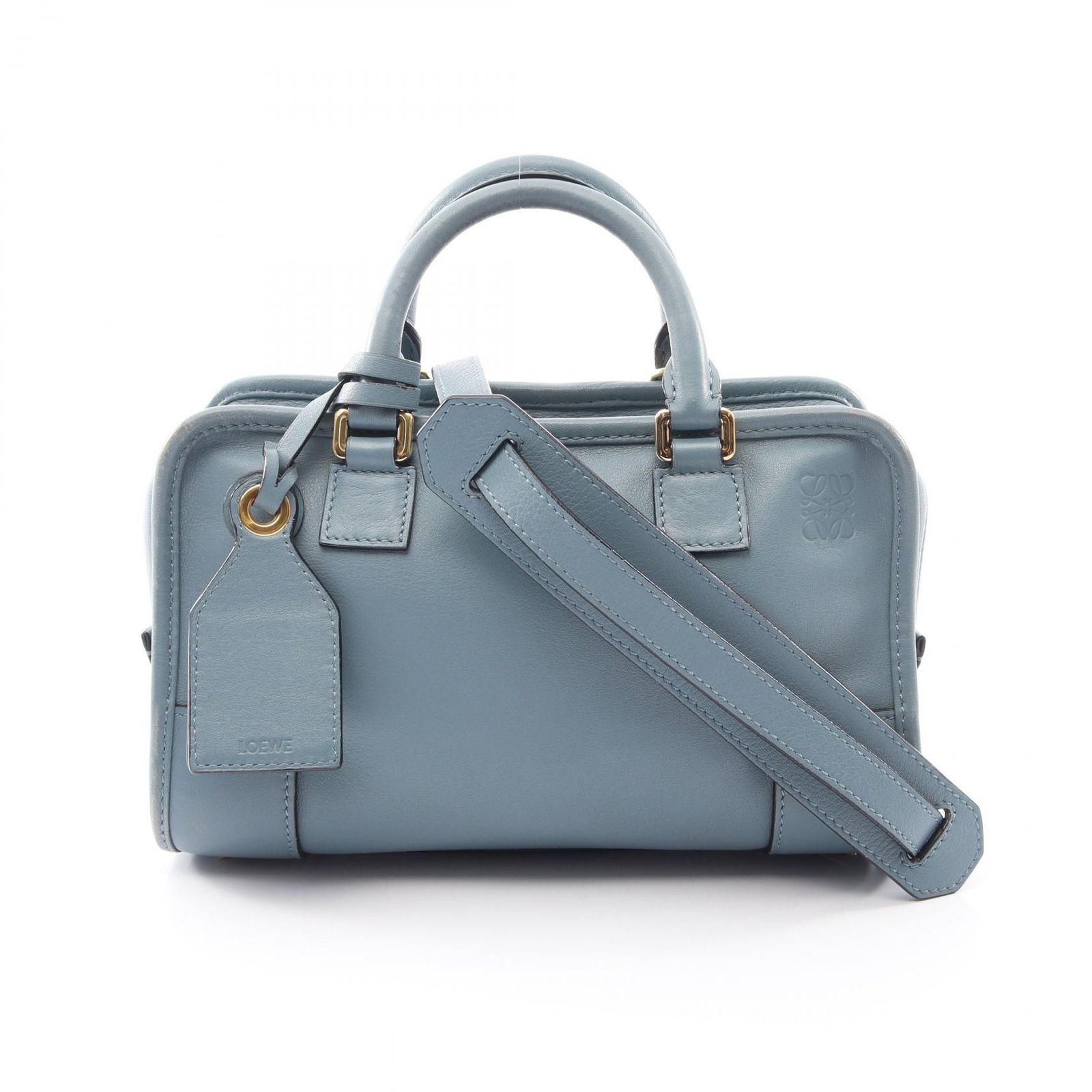ロエベ LOEWE ハンドバッグ アマソナ23 2WAY スモークブルー レザー アマソナ23 レディース Used B