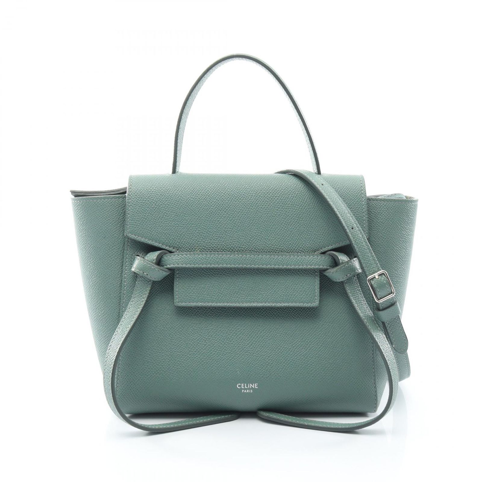 セリーヌ CELINE ハンドバッグ BELT BAG NANO ベルトバッグ ナノ 2WAY セージグリーン レザー ベルトバッグ ナノ レディース Used A