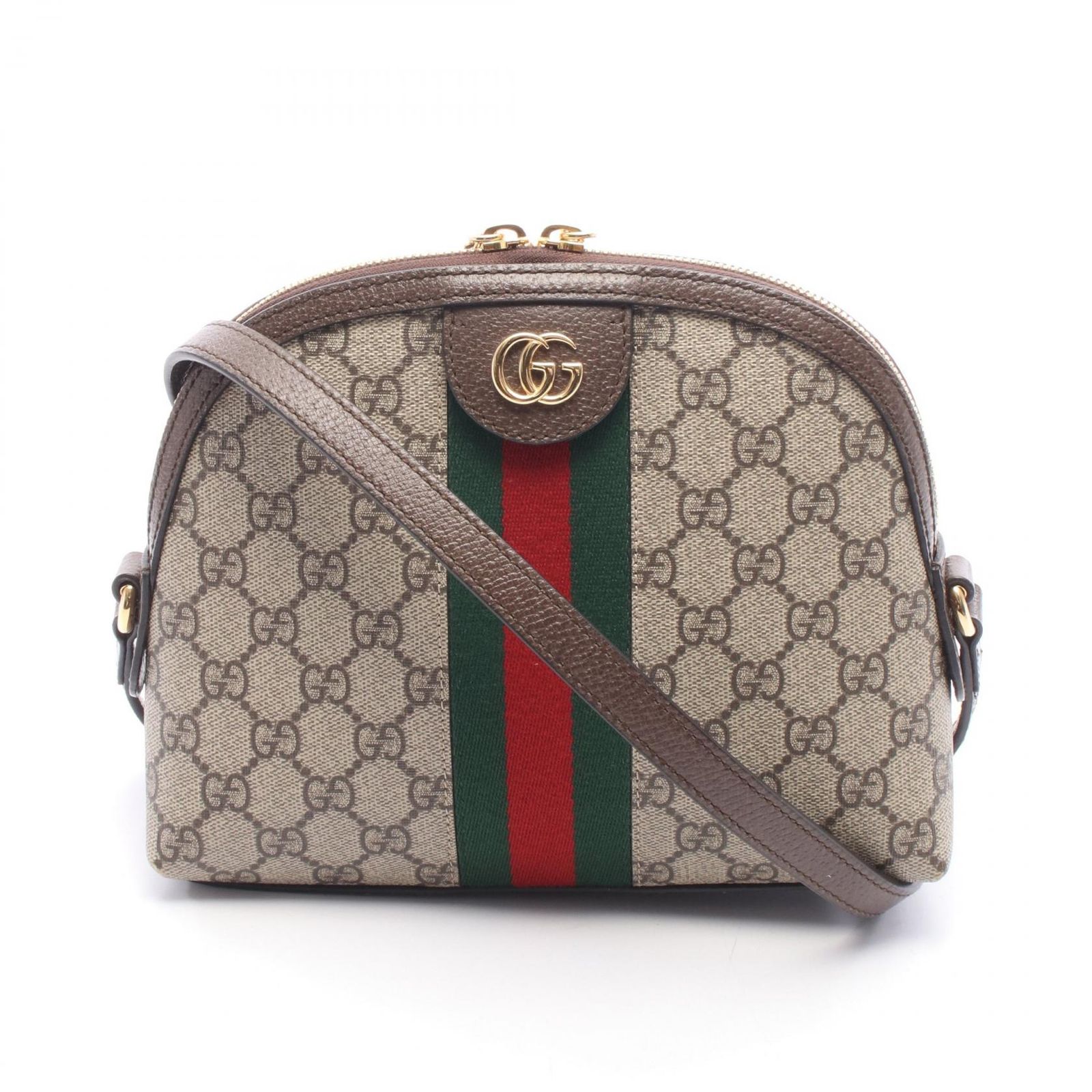 グッチ GUCCI ショルダーバッグ オフィディア GGスプリーム 499621 ベージュ/ブラウン/グリーン PVCコーティングキャンバス レザー オフィディア GGスプリーム ショルダーバッグ