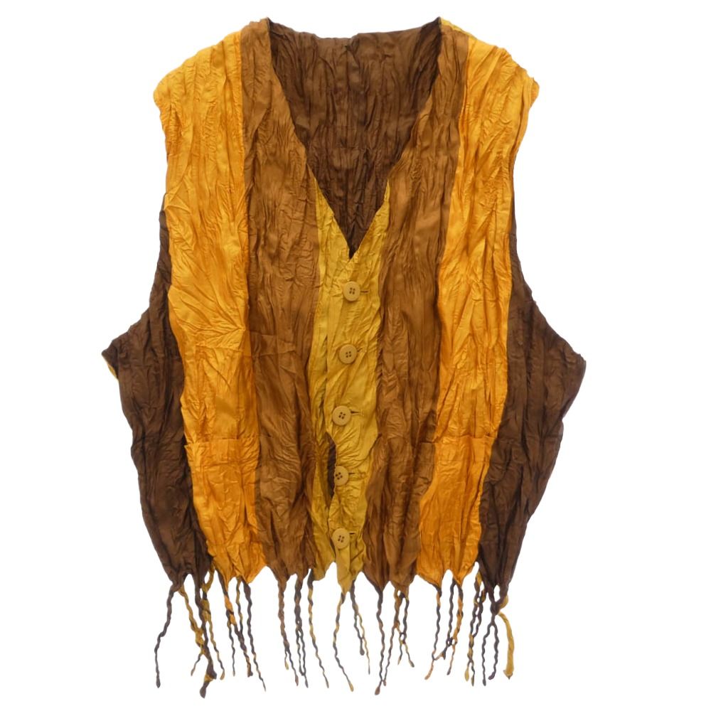 ISSEY MIYAKE イッセイミヤケ 06SS IM61-FE701 Fringe pleated vest フリンジ プリーツ ベスト オレンジ系 M【中古】 10,064円