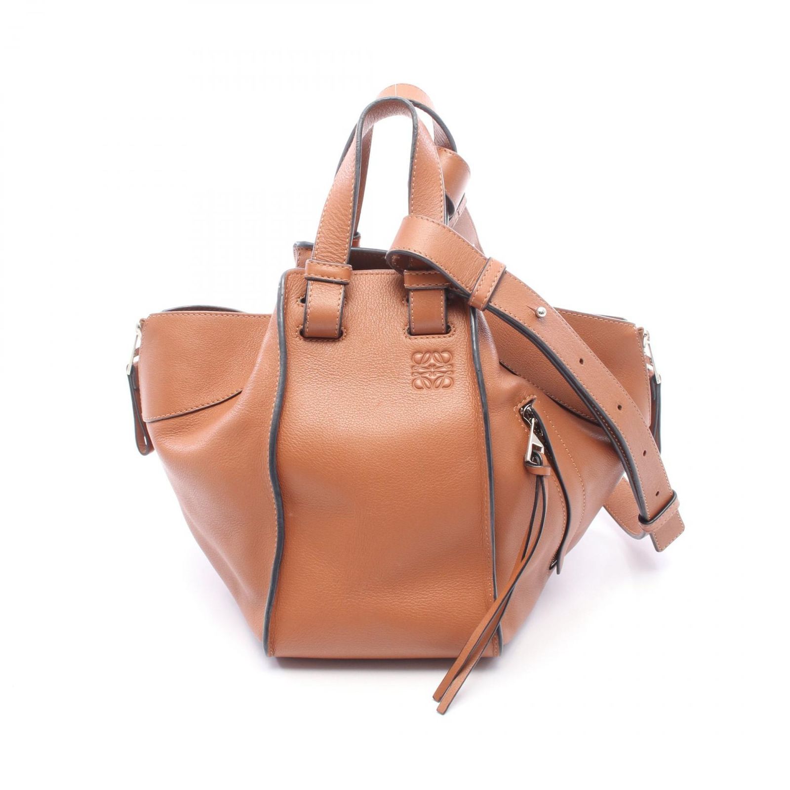 ロエベ LOEWE ハンドバッグ HAMMOCK SMALL ハンモック スモール ブラウン レザー ハンモックバッグ スモール レディース Used B