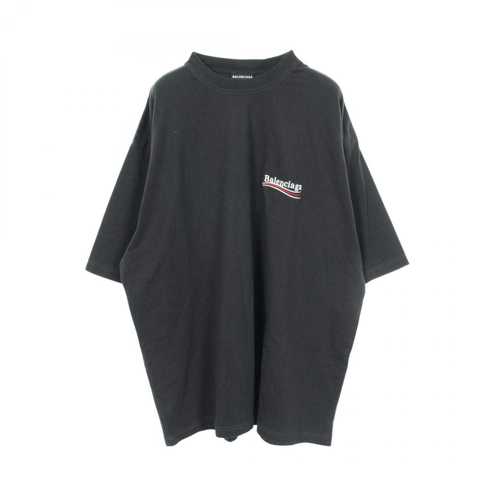 バレンシアガ BALENCIAGA 半袖Tシャツ Political Campaign ダメージ加工 641675 コットン Tシャツ メンズ Used A
