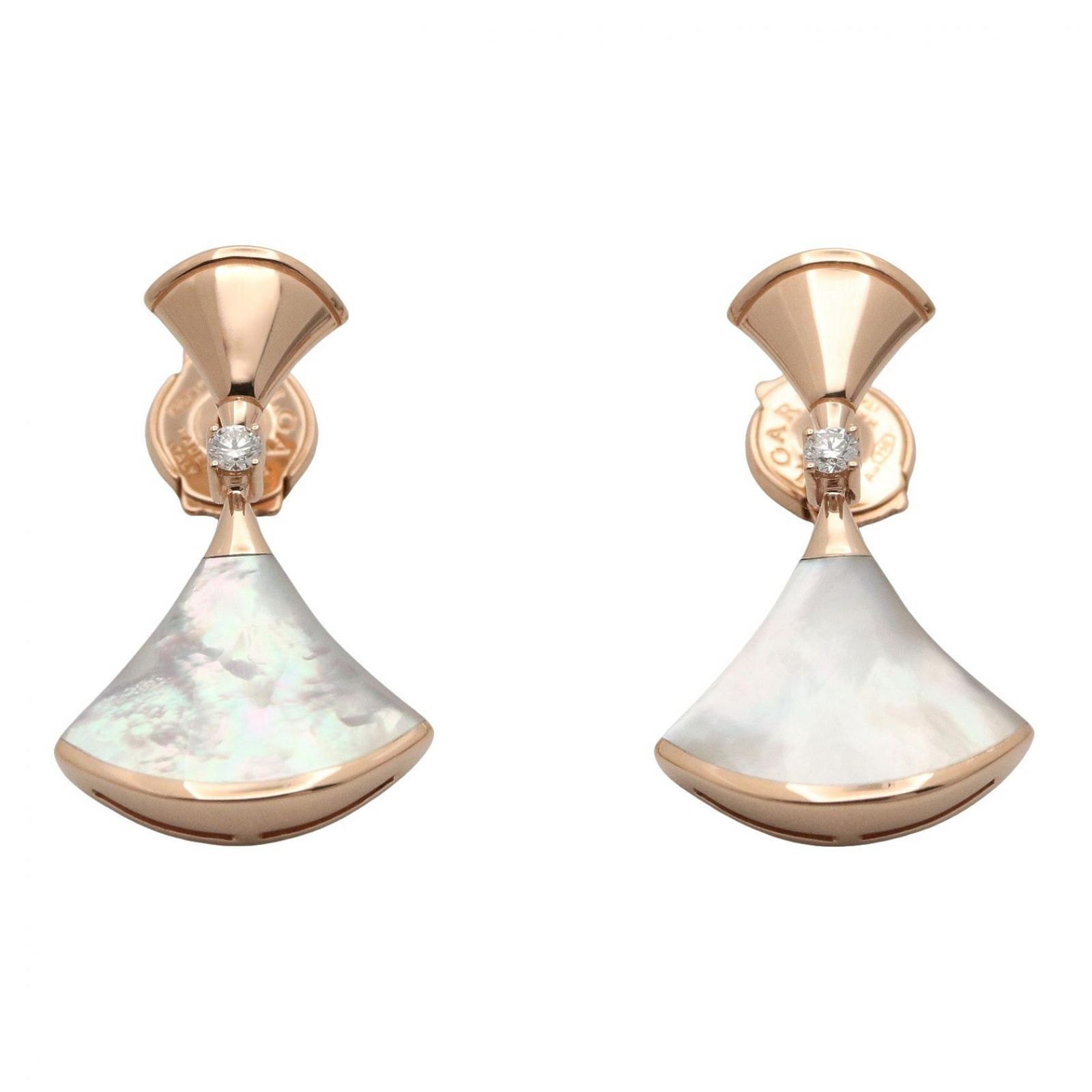ブルガリ BVLGARI ピアス ディーヴァドリーム マザーオブパール ダイヤ ピアス 350740 K18PG（ピンクゴールド） ダイヤモンド ディーヴァドリーム マザーオブパール ダイヤ ピアス
