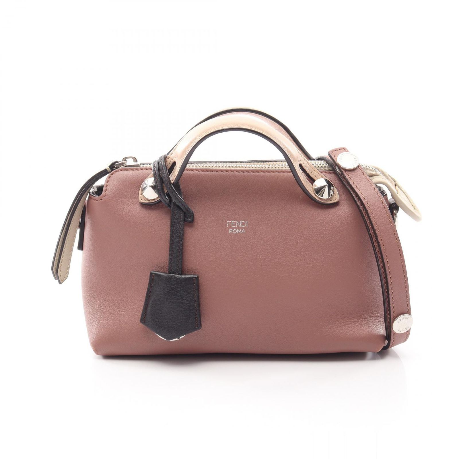 フェンディ FENDI ハンドバッグ ミニ バイザウェイ 2WAY ピンクベージュ レザー バイザウェイ ミニ レディース Used B