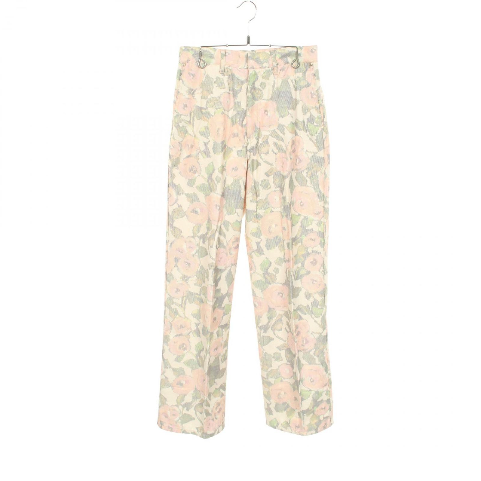 ドゥロワー Drawer パンツ 花柄 6514-299-1400 アイボリー コットン パンツ レディース Used B