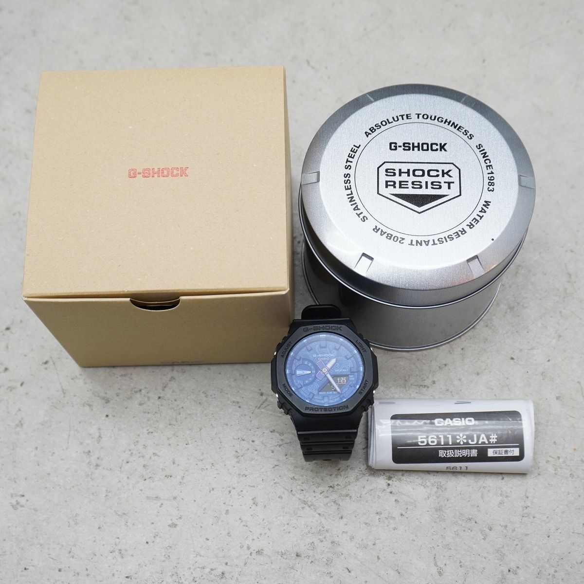 美品 CASIO カシオ G-SHOCK ジーショック GA-2100BP ウォッチ 時計 ペイズリー柄 ブルー 腕時計 4550Q★2
