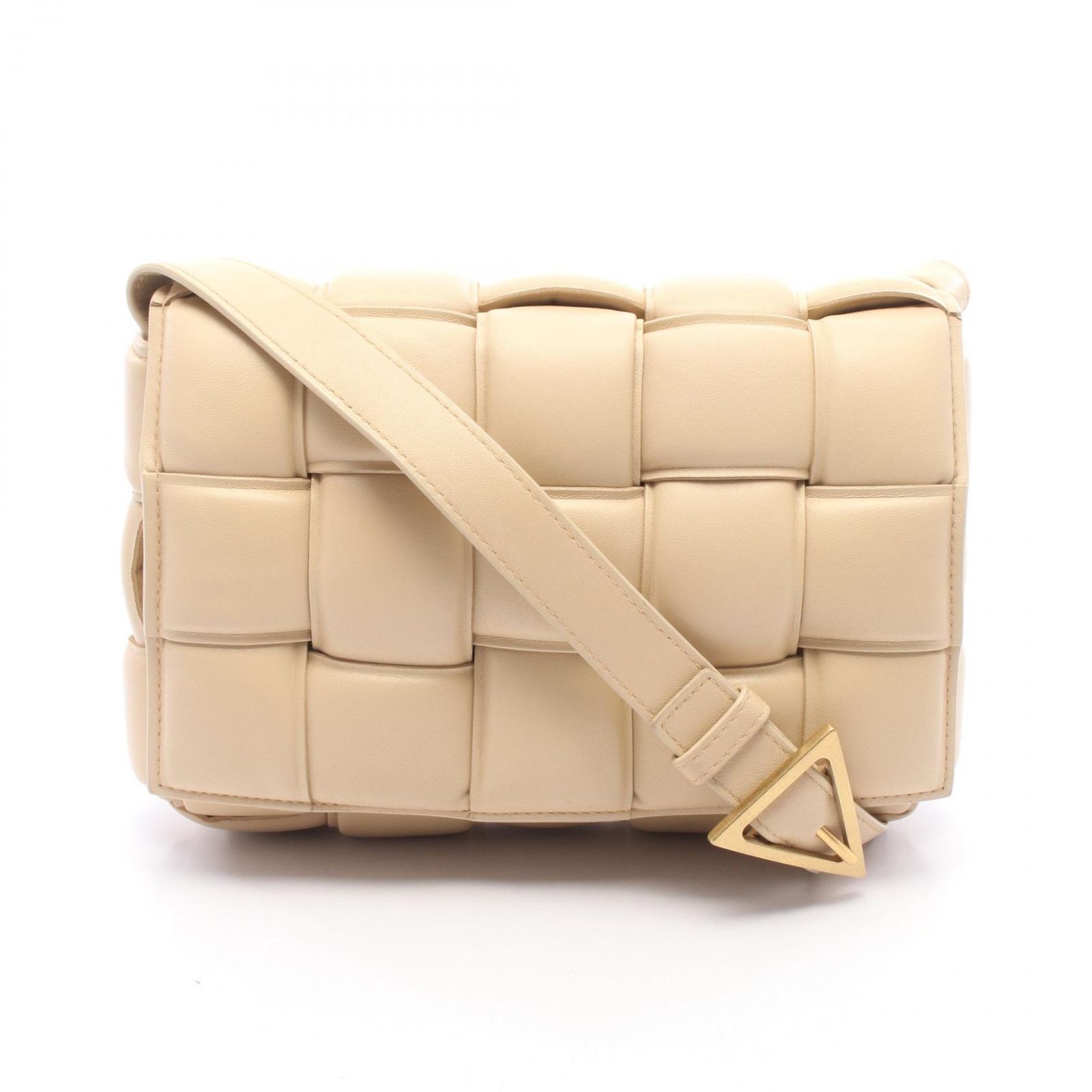 ボッテガヴェネタ BOTTEGA VENETA ショルダーバッグ パデッド カセット ベージュ レザー パデッド カセット レディース Used A