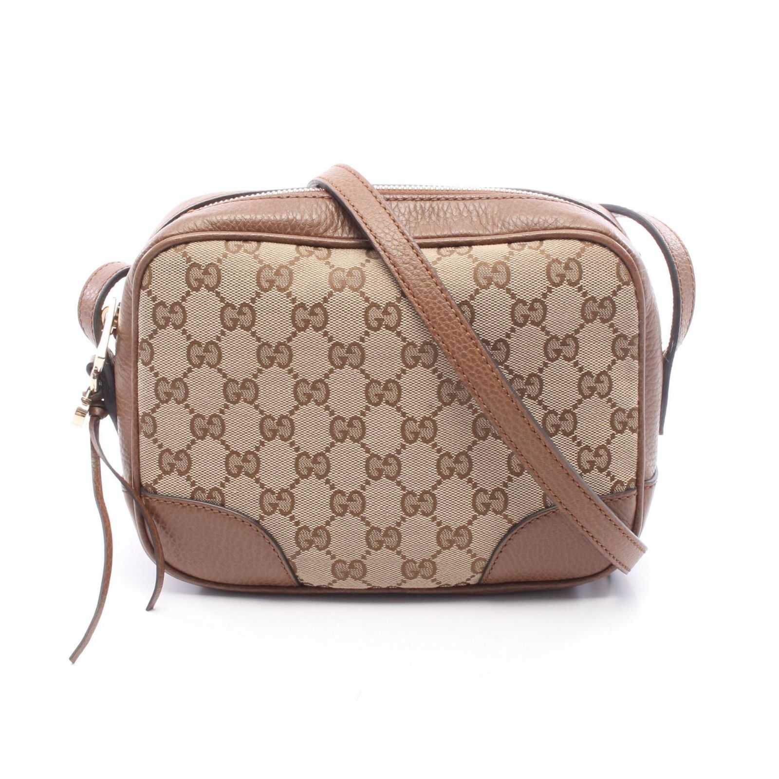 グッチ GUCCI ショルダーバッグ ブリー GGキャンバス 449413 ベージュ/ブラウン キャンバス レザー ブリー ショルダーバッグ レディース Used A