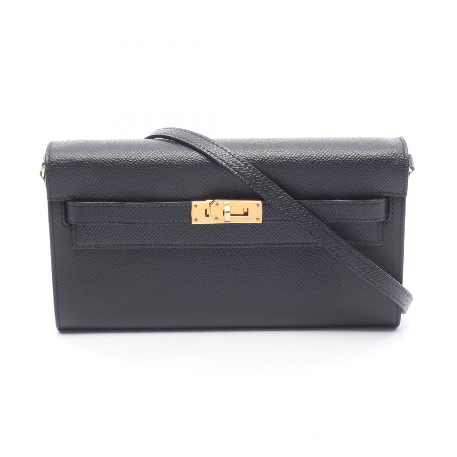 エルメス HERMES ショルダーバッグ ケリートゥーゴー ブラック レザー ケリーロング トゥーゴー ブラック レディース Used A