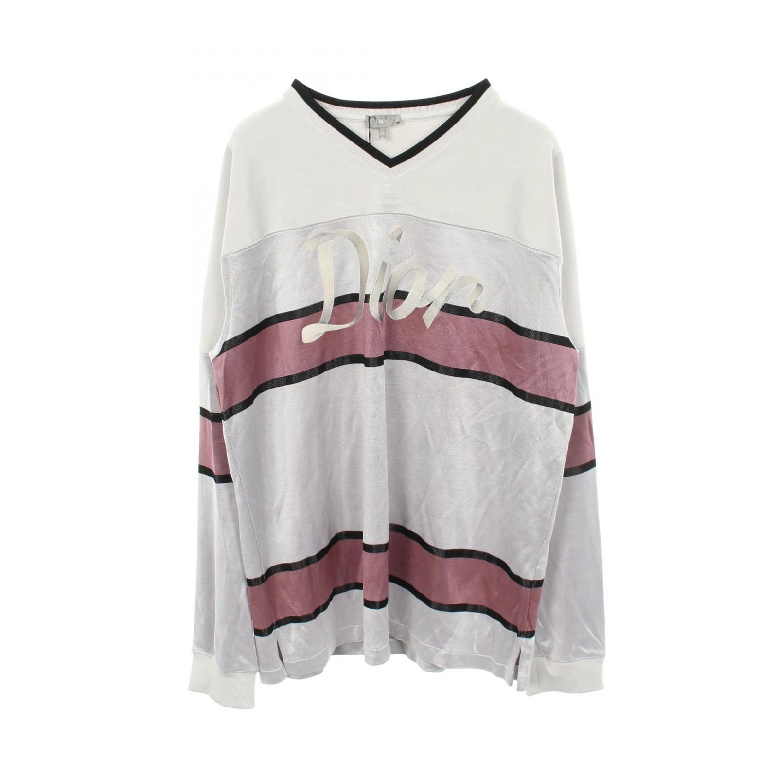 ディオール Dior 長袖Tシャツ ロゴエンブロイダリー レーヨン Tシャツ メンズ 未使用