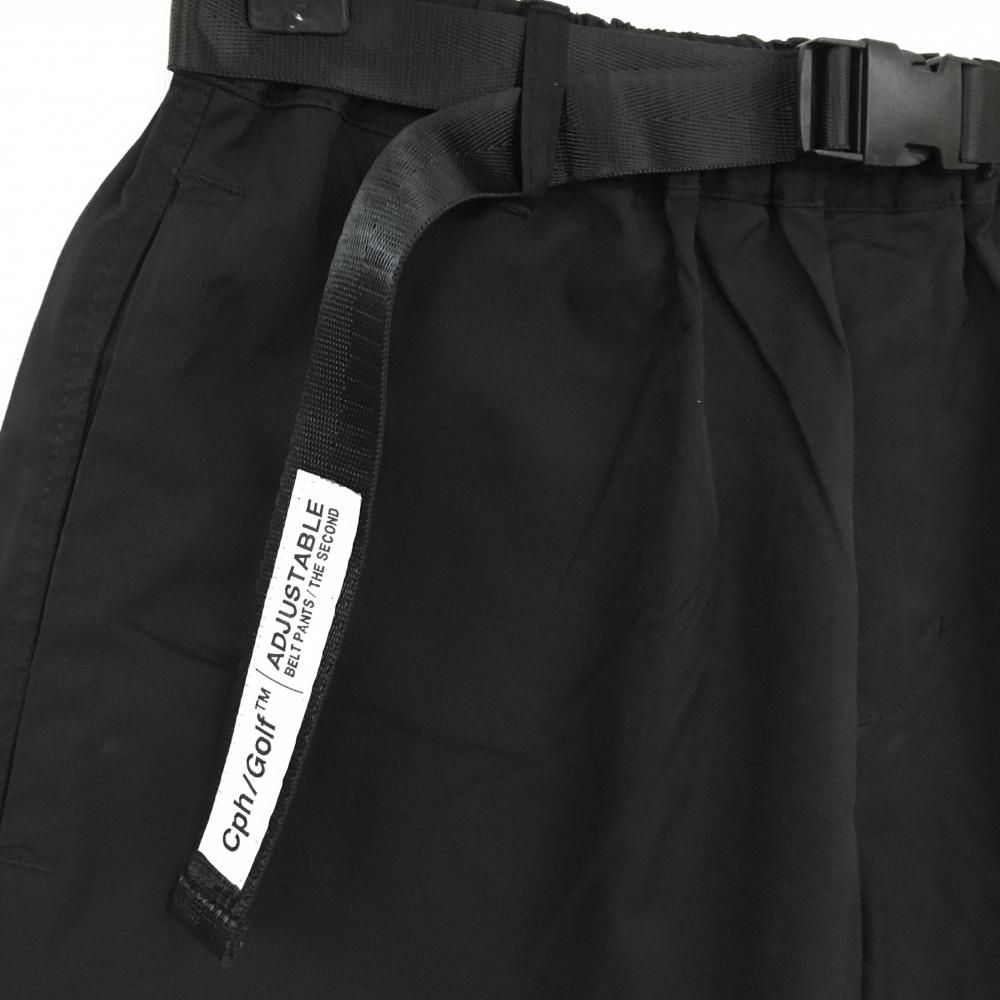 【未使用品】CPH/GOLF キャプテンズヘルム　ゴルフ ショートパン 美品】キャプテンズヘルムゴルフ ショートパンツ 黒 ガチャベルト付