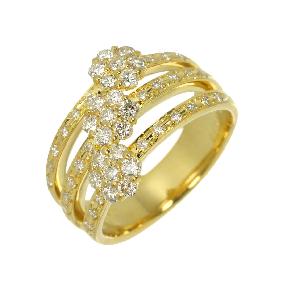 リング 12号 ダイヤ 0.80ct K18 YG イエローゴールド 750 指輪 【鑑別カード付き】 Diamond Ring 90333472