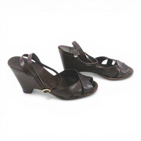ルイヴィトン LOUIS VUITTON サンダル ウェッジソール クロスデザイン