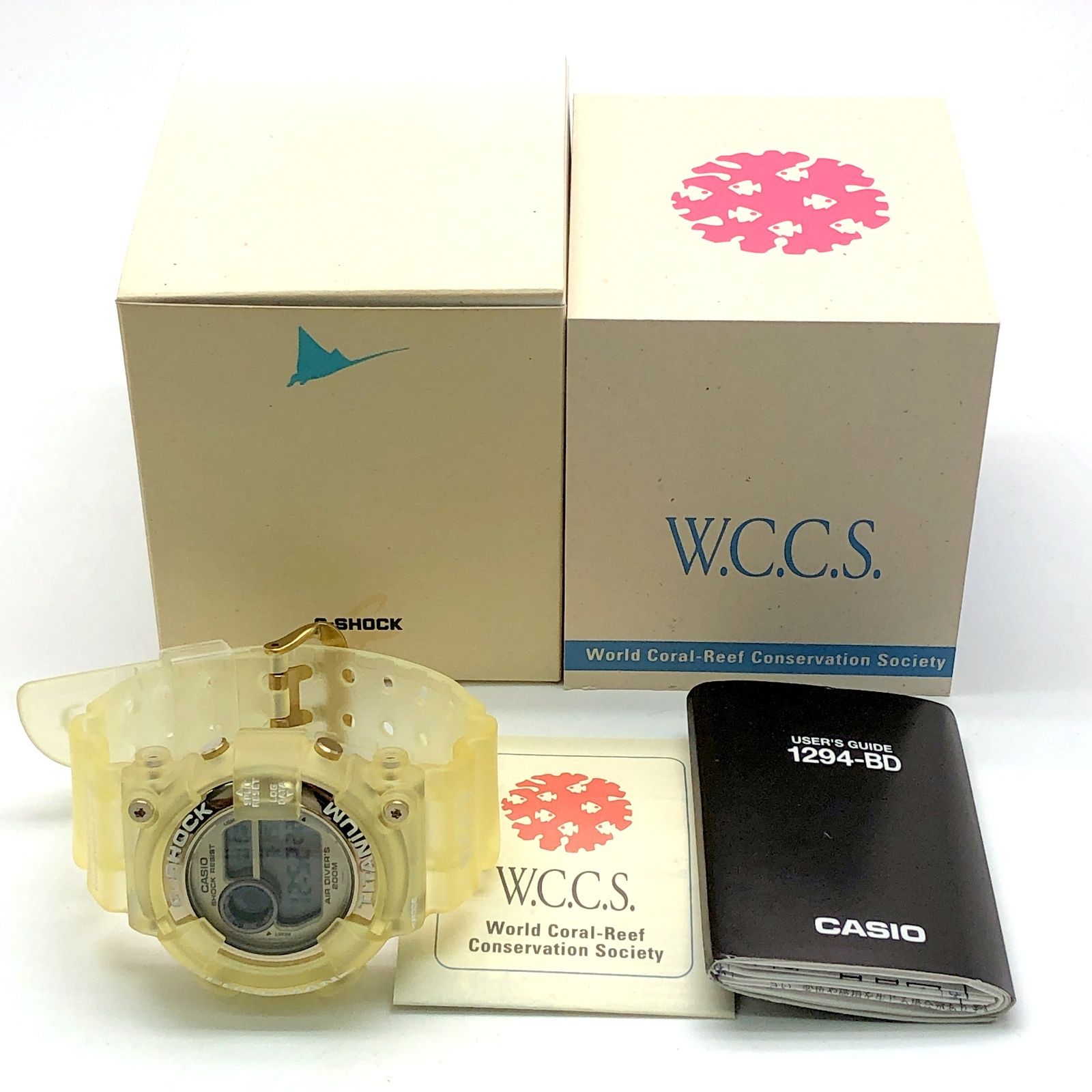 極美品！箱 取説付き カシオ ジーショック DW-8201WC 希少金色ベゼル G-SHOCK ジーショック DW-8201WC-9T FROGMAN WCCS フロッグマン マンタ