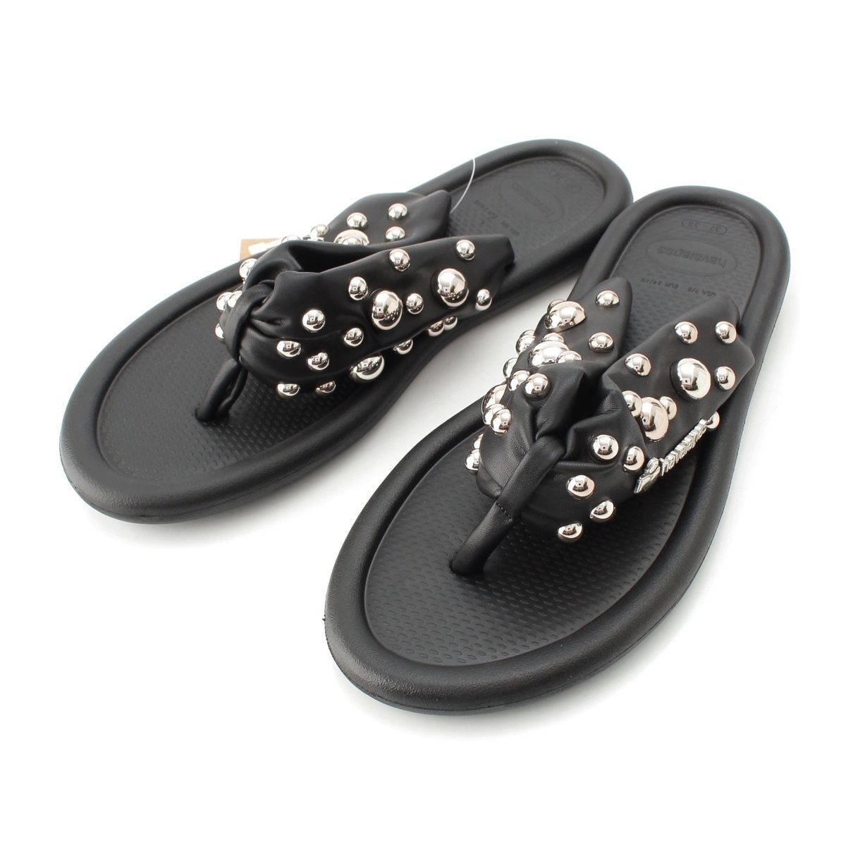 イザベルマラン ハワイアナス Havaianas Puffed スタッズ ビーチサンダル シューズ ブラック EU39【中古】