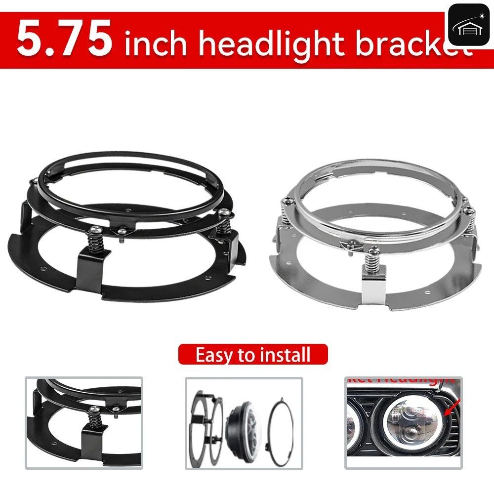 ラウンド5.75インチ ヘッドライトブラケットキット オートバイヘッド部品 5 3/4インチ 5.75インチ ラウンド LED ライトヘッドランプ カスタ