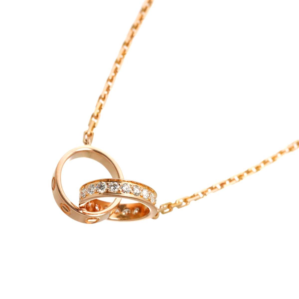 カルティエ Cartier ラブ ダイヤ ネックレス 44cm K18 PG ピンクゴールド 750 Necklace【証明書付き】 90329812