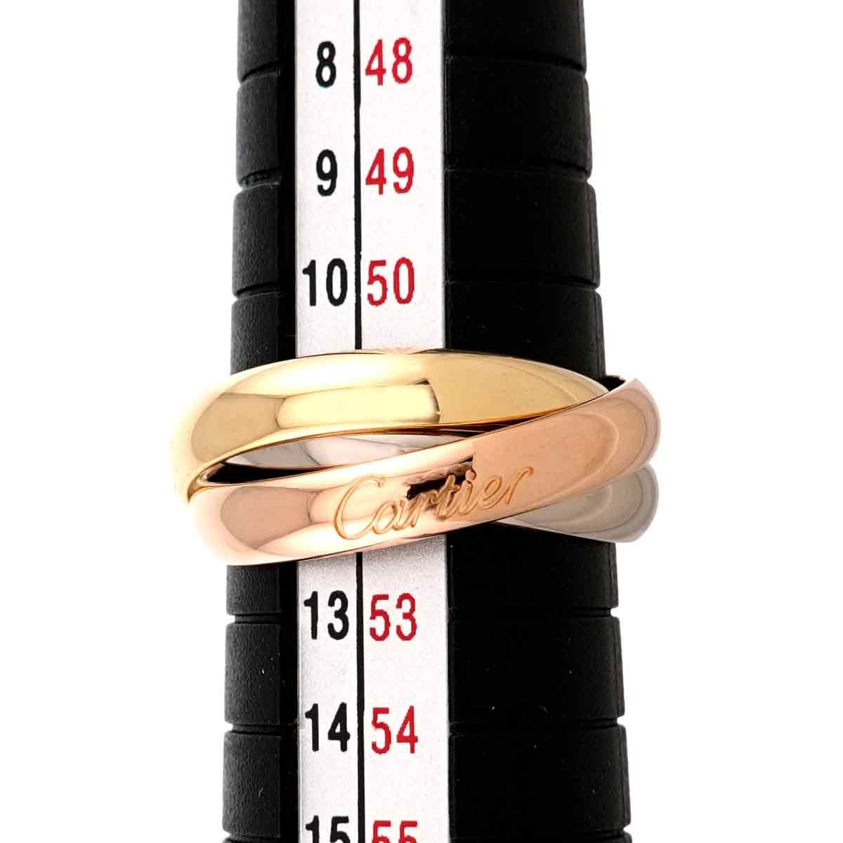 【美品】カルティエ トリニティ SM リング #52 K18 750 3連 カルティエ Cartier トリニティ ミディアム MM #52 リング K18 YG WG