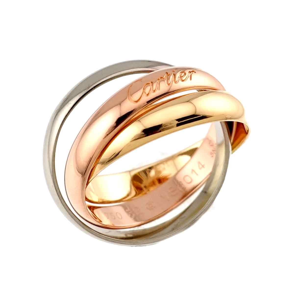 カルティエ Cartier トリニティ ミディアム MM #52 リング K18 YG WG