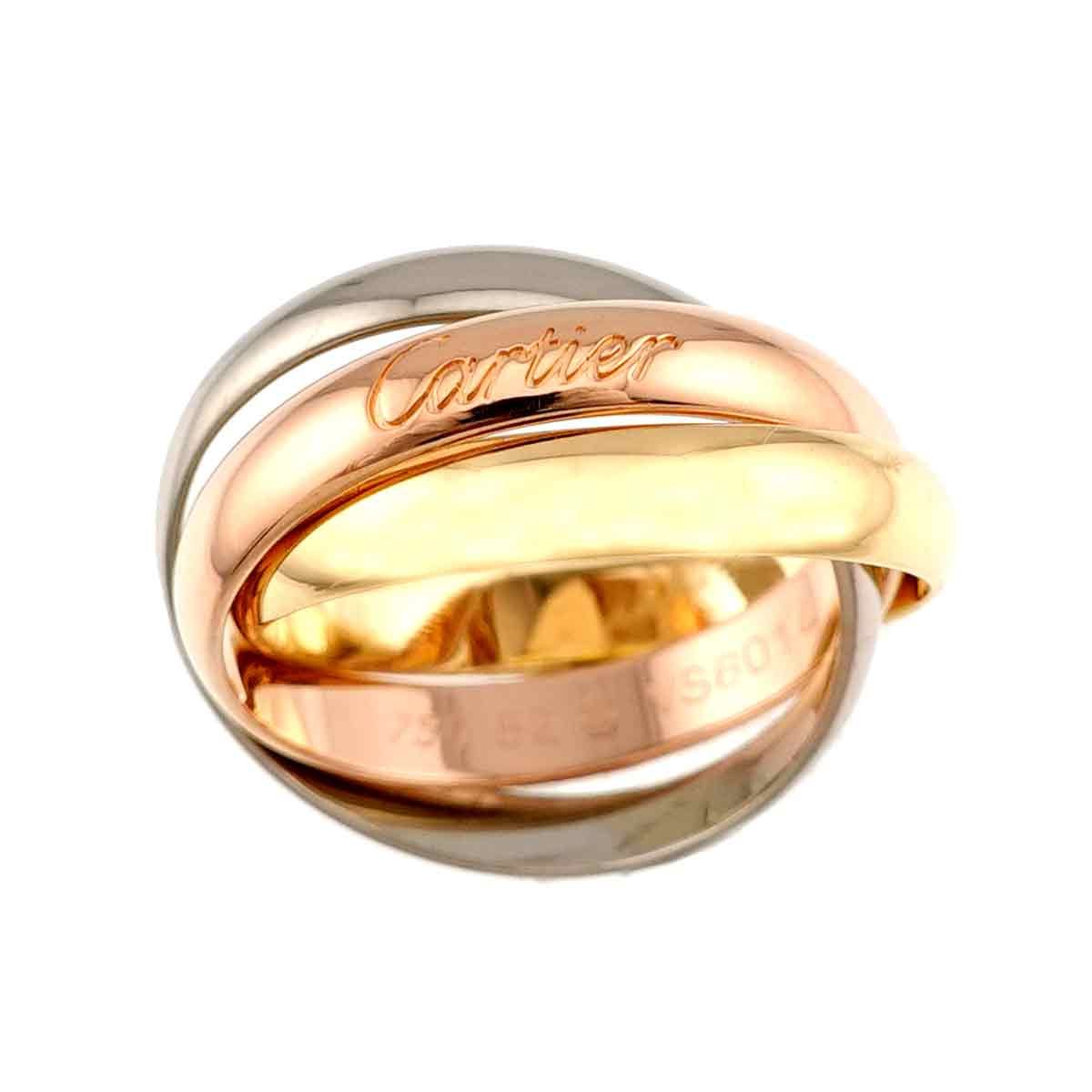 カルティエ Cartier トリニティ ミディアム MM #52 リング K18 YG WG