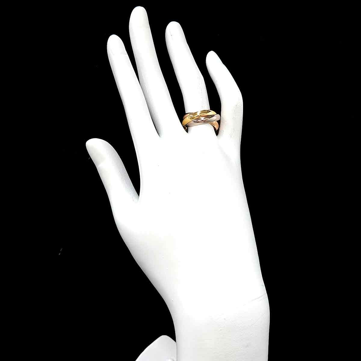 カルティエ Cartier トリニティ ミディアム MM #52 リング K18 YG WG