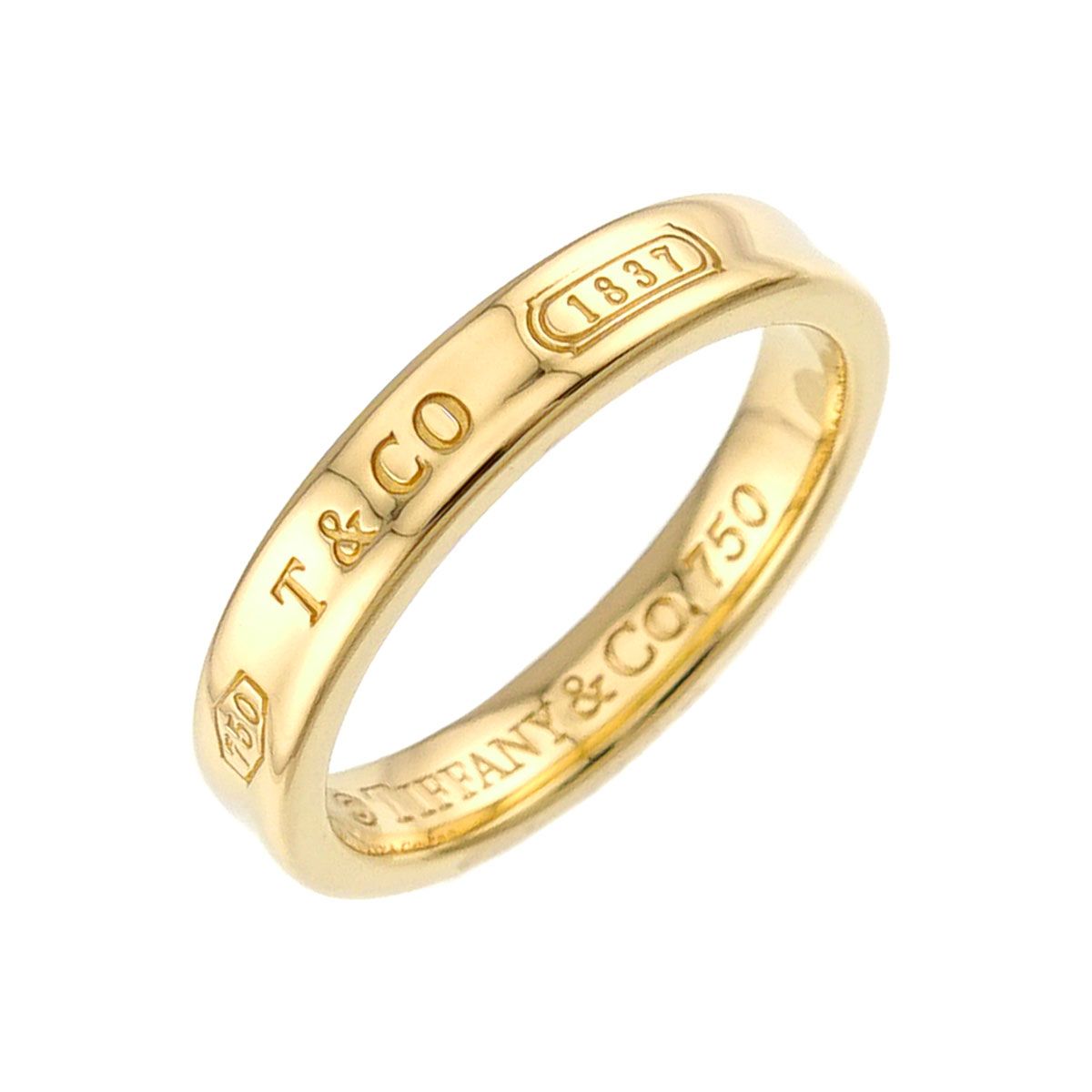ティファニー TIFFANY&Co. 1837 ナロー 16.5号 リング K18 YG イエローゴールド 750 指輪 Ring 90330427