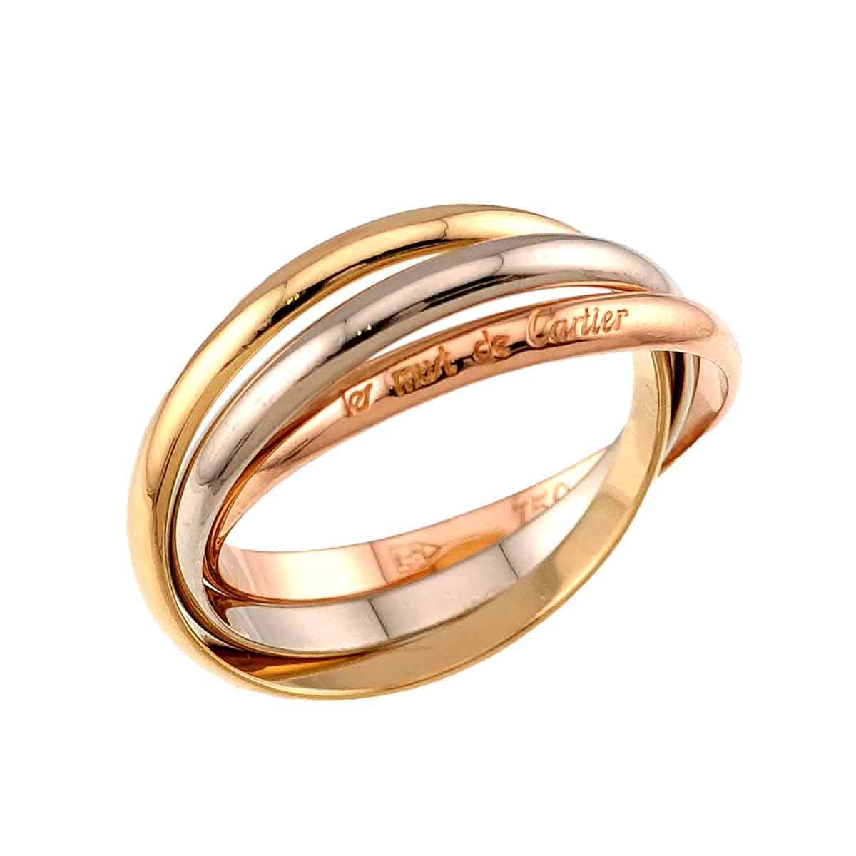 カルティエ Cartier トリニティ #49 リング K18 YG WG PG 3連 スリーゴールド スリーカラー 指輪 Trinity 90333160