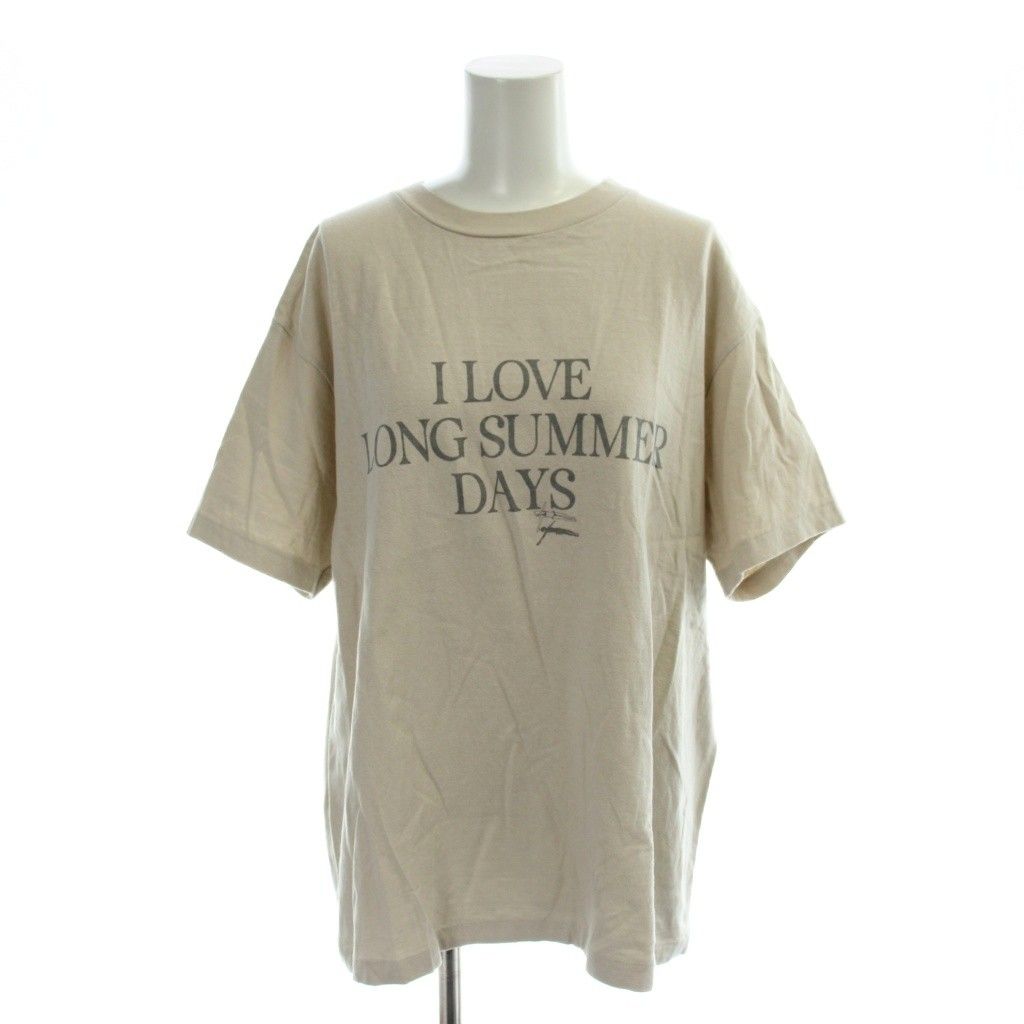 アメリカーナ AMERICANA アパルトモン別注 Graphic T-Shirt Tシャツ ベージュ 半袖 クルーネック ロゴプリント /AP