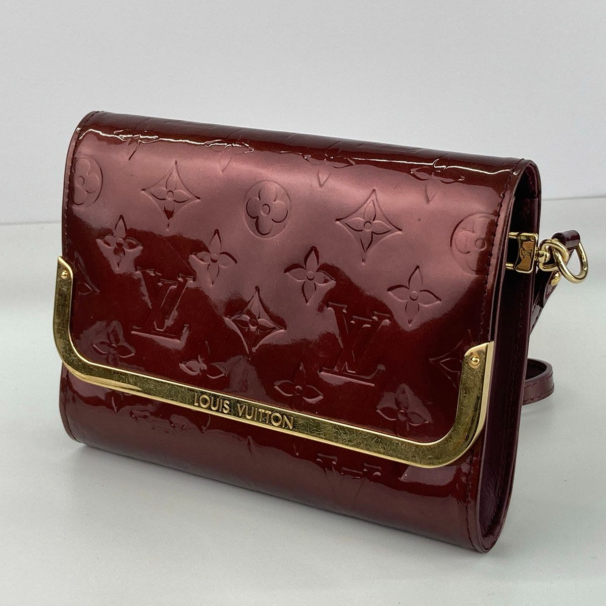 LOUIS VUITTON ルイ・ヴィトン ロスモアPM ウォレット ショルダーバッグ M91547 レディース モノグラムヴェルニ ヴェルニ パープル 中古