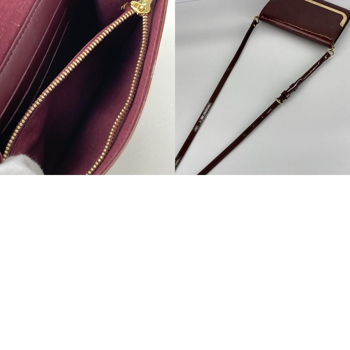 LOUIS VUITTON ルイ・ヴィトン ロスモアPM ウォレット ショルダーバッグ M91547 レディース モノグラムヴェルニ ヴェルニ パープル 中古