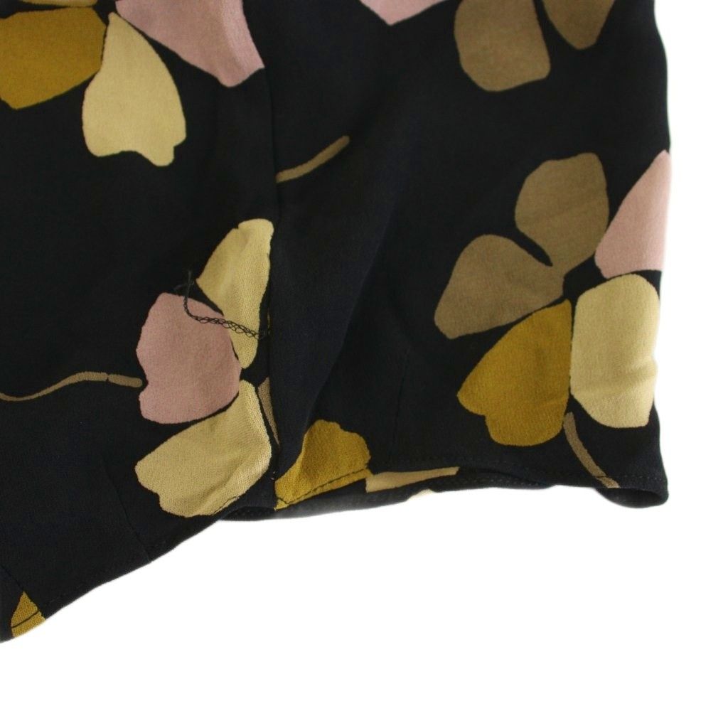 MARNI マルニ ウールシルクワンピース 花柄 40 ブラック イエロー