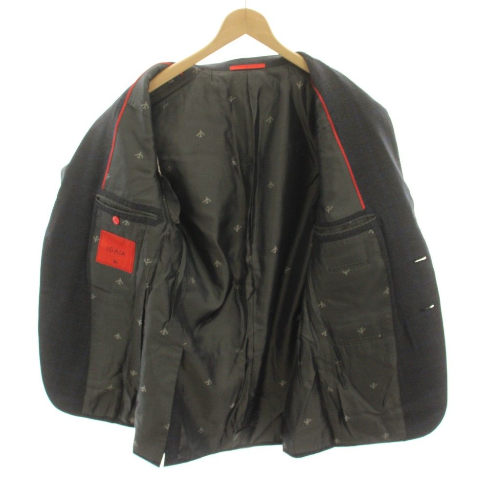 イザイア ISAIA テーラードジャケット シングル 2B チェック ウール 44