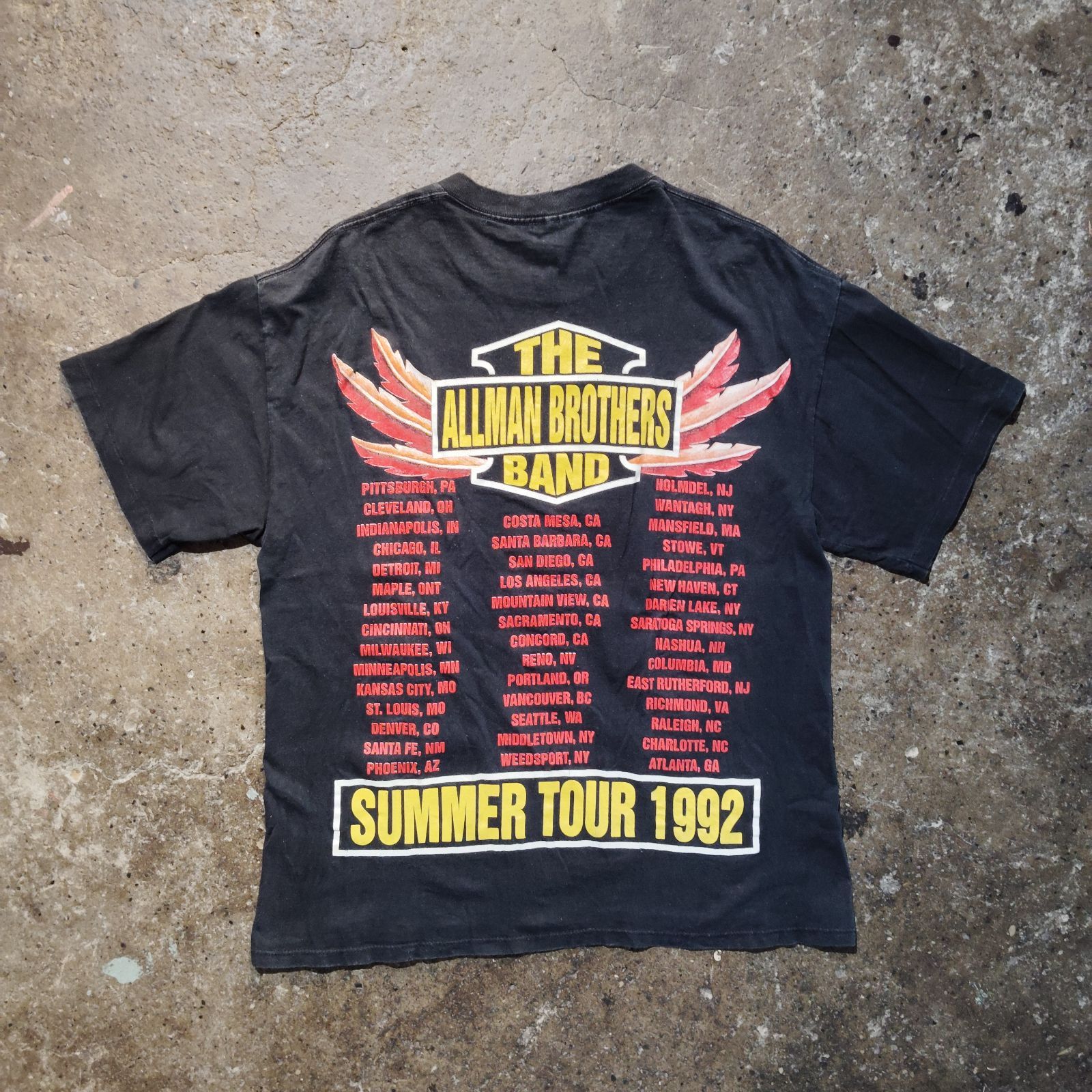 THE ALLMAN BROTHERS BAND 1992 USA製 SUMMER TOUR Tシャツ BROCKUM