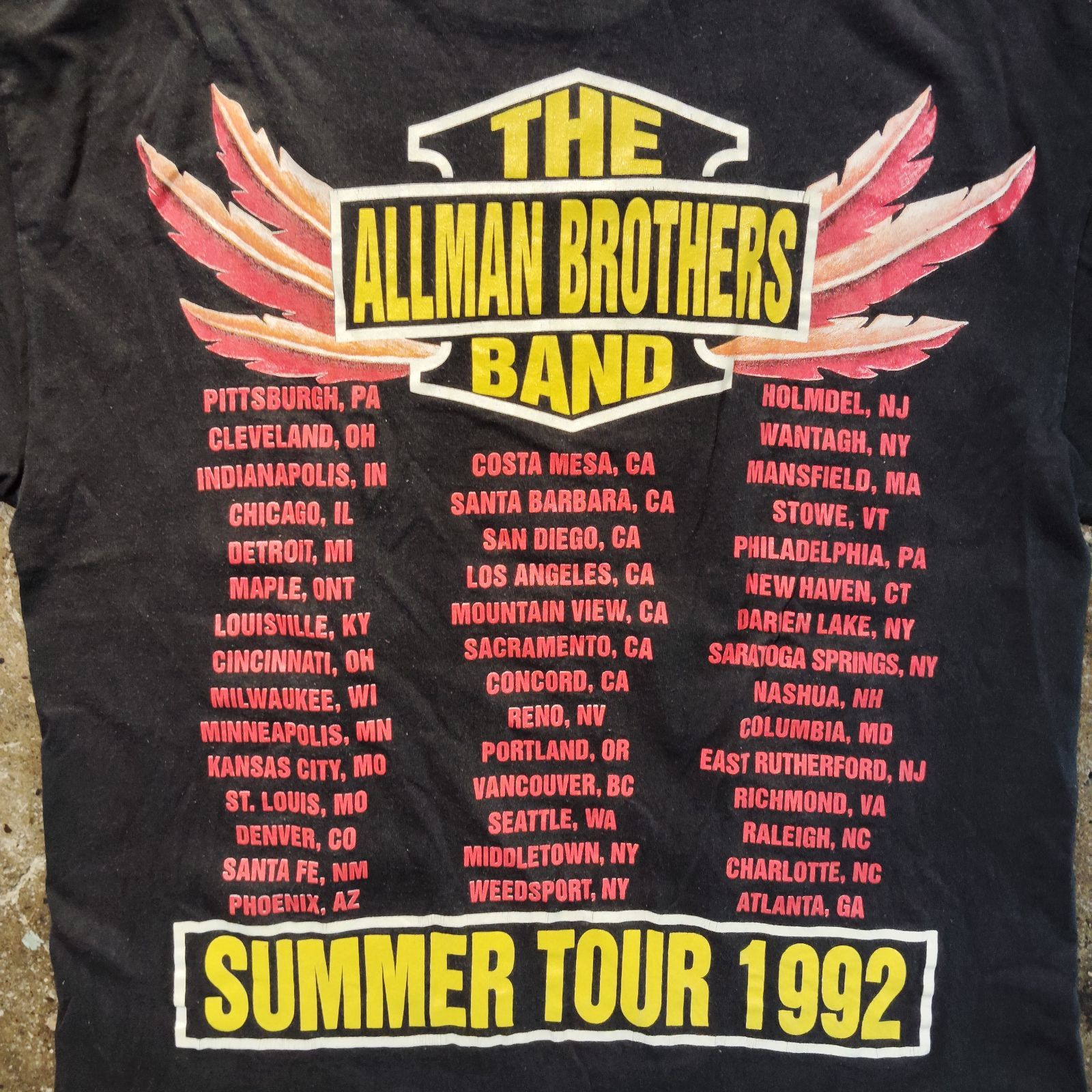 THE ALLMAN BROTHERS BAND 1992 USA製 SUMMER TOUR Tシャツ BROCKUM