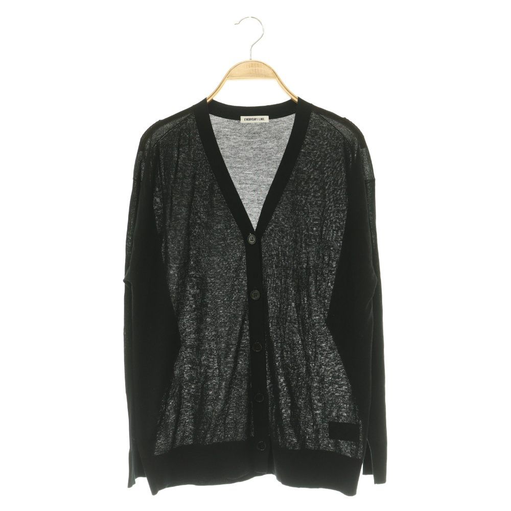 ドゥーズィエムクラス DEUXIEME CLASSE エブリデイアイライク EVERYDAY I LIKE 25AW Fine Cotton Vネック カーディガン ニット 長袖 ブラック /MY ■OS ■SH