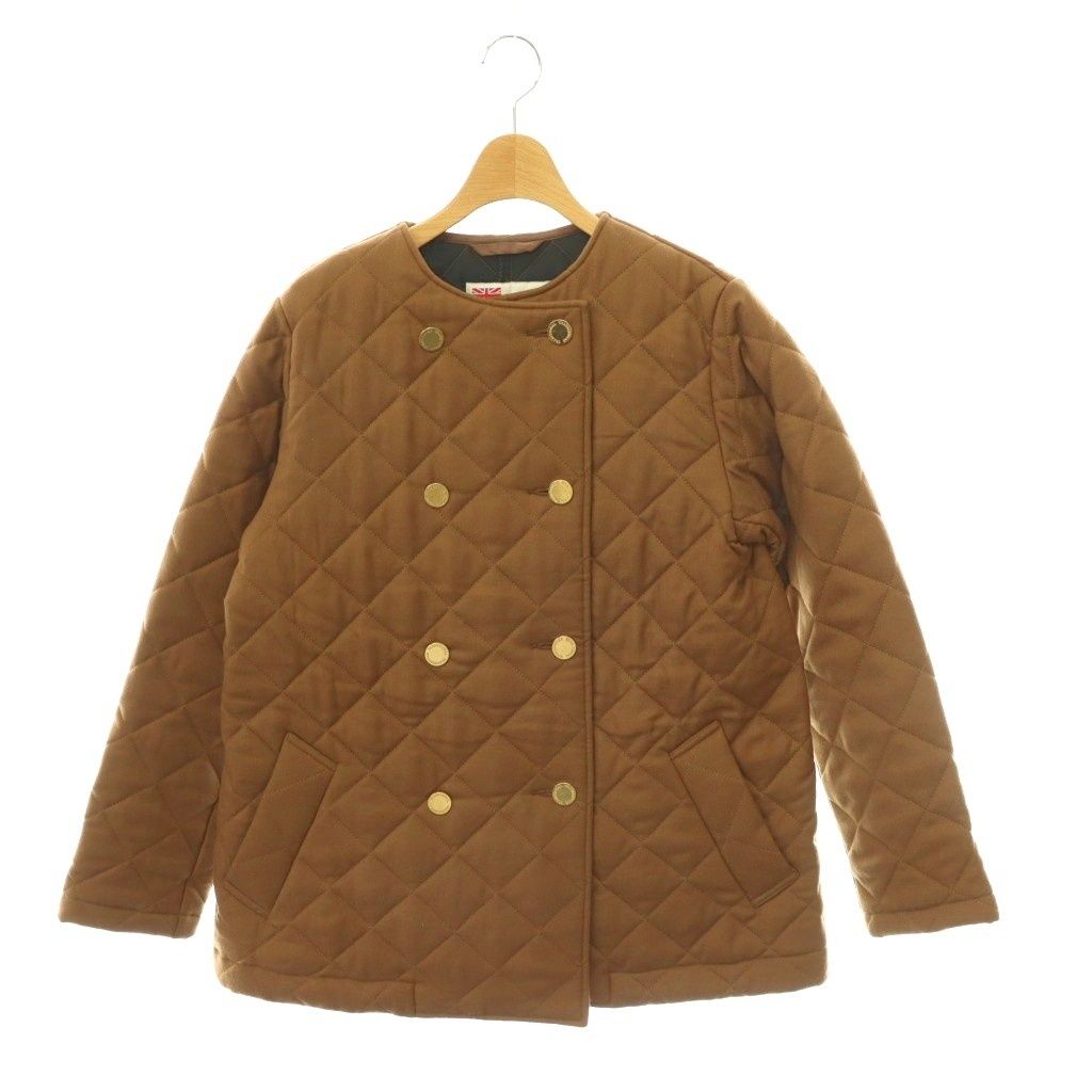 トラディショナルウェザーウェア Traditional Weatherwear BF BANWEL N/C MID キルティングジャケット ノーカラー ウール 中綿 アウター 34 茶 ブラウン /HS ■OS 8,502円