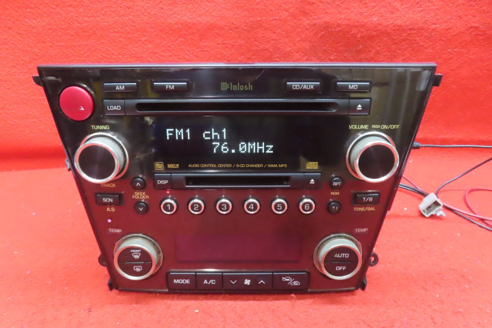 ＊CS2573＊動作保証付/レガシィ 後期　BP5 BL5 マッキントッシュ/mcintosh　 PF-41131 CD MDプレーヤー/デッキ/カーオーディオ　ステー付