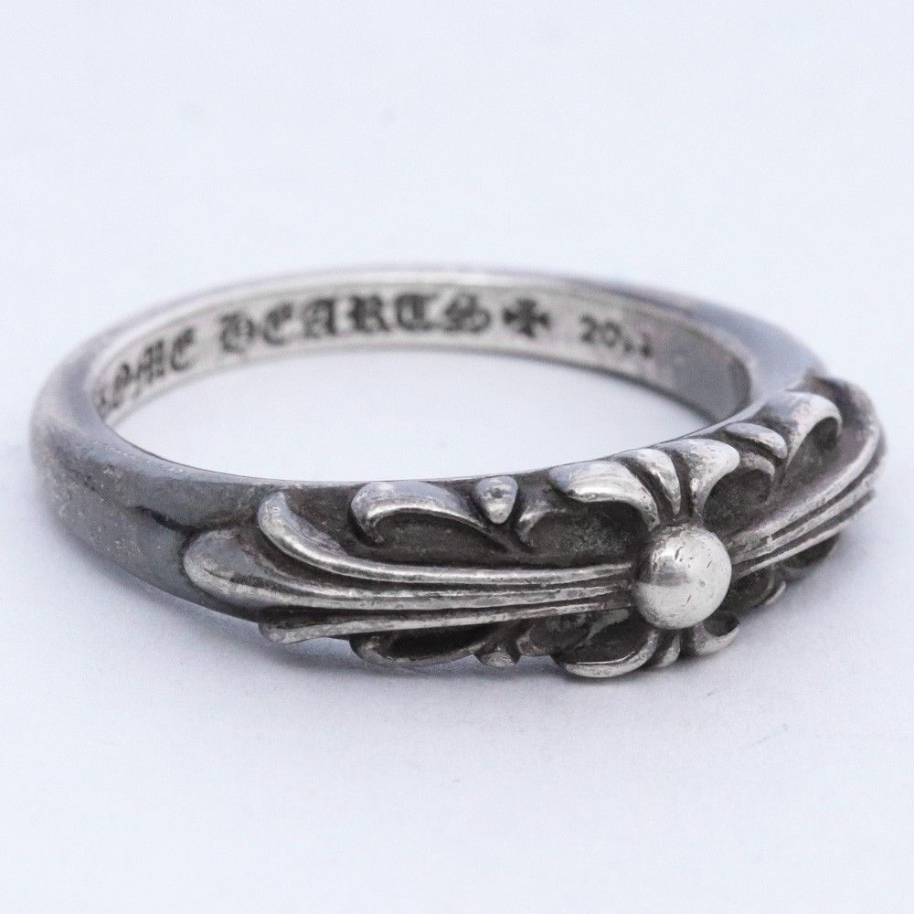 19号 CHROME HEARTS ベビークラシックフローラルクロスリング シルバー