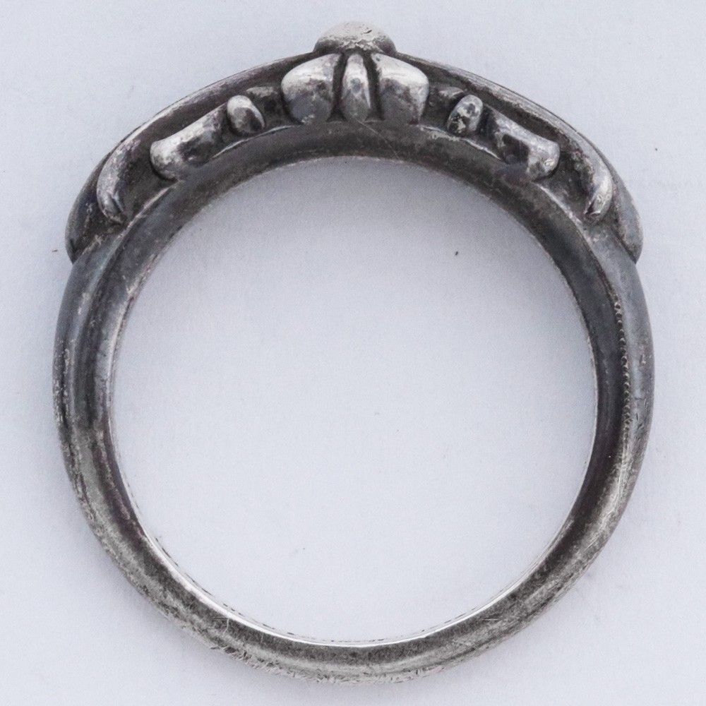 19号 CHROME HEARTS ベビークラシックフローラルクロスリング シルバー 