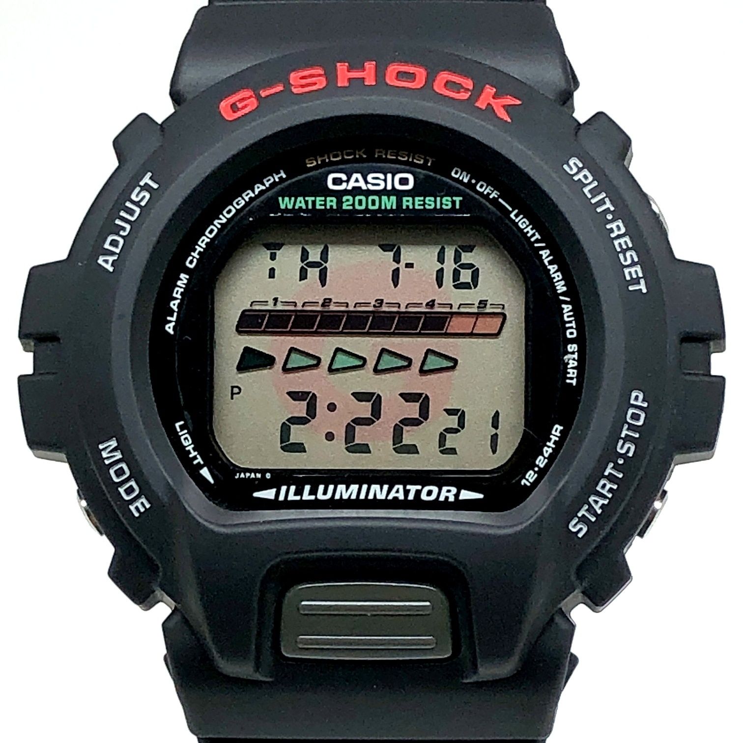 G-SHOCK ジーショック DW-6600-1V ILLUMINATOR イルミネーター 海外モデル 赤ロゴ GマークELバックライト 1994年6月発売