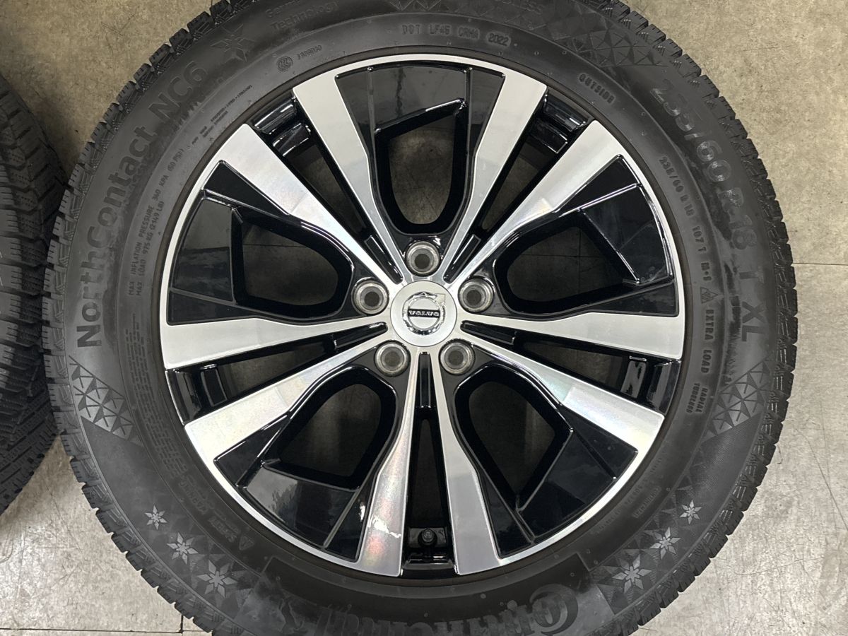 ボルボ XC60純正 235/60R18 冬タイヤコンチネンタル美品　引取り限定 美品】ボルボ XC60 純正 18in 7.5J +50.5 PCD108 コンチネンタル