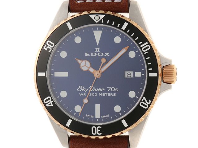 EDOX エドックス スカイダイバー70s 53017 357RNC BUI 腕時計 SS