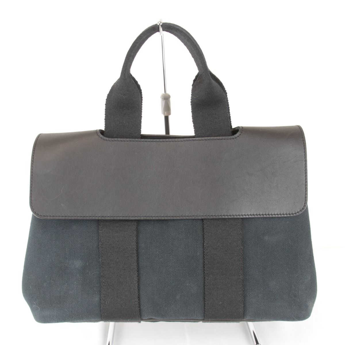 『USED』HERMES【エルメス】 ヴァルパライソPM ポーチ付 ハンドバッグ トワルシェブロン 610g レディース