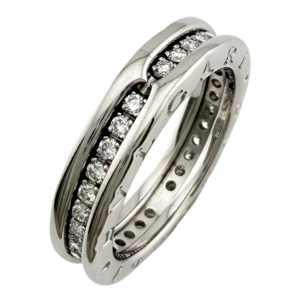 ブルガリ ビーゼロワン 1バンド リング 指輪 13.5号 18金 K18ホワイトゴールド ダイヤモンド レディース BVLGARI 中古 ブルガリ
