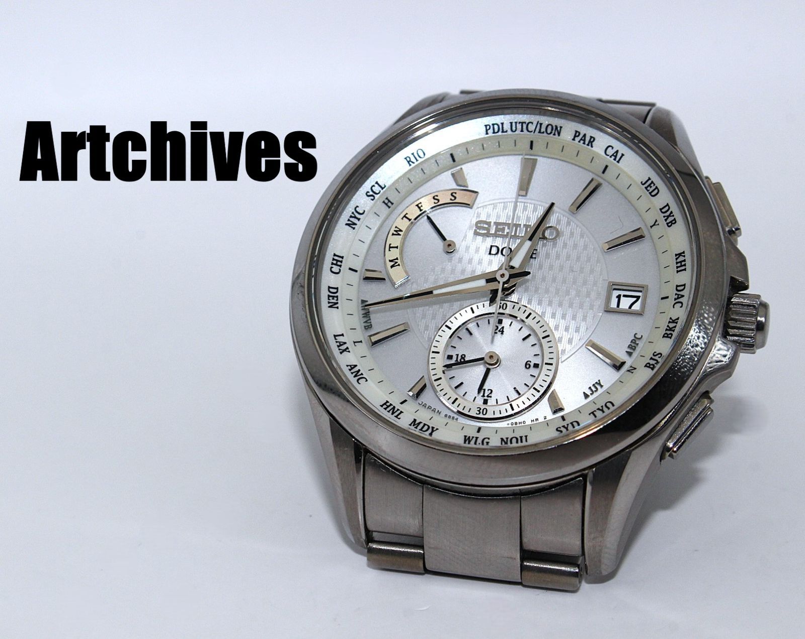 『VRW-2032』☆時計☆SEIKO (セイコー)☆SADA025☆ドルチェ＆エクセリーヌ ワールドタイム☆SL文字盤 メンズ ソーラー 腕時計 稼働品☆ 32,370円