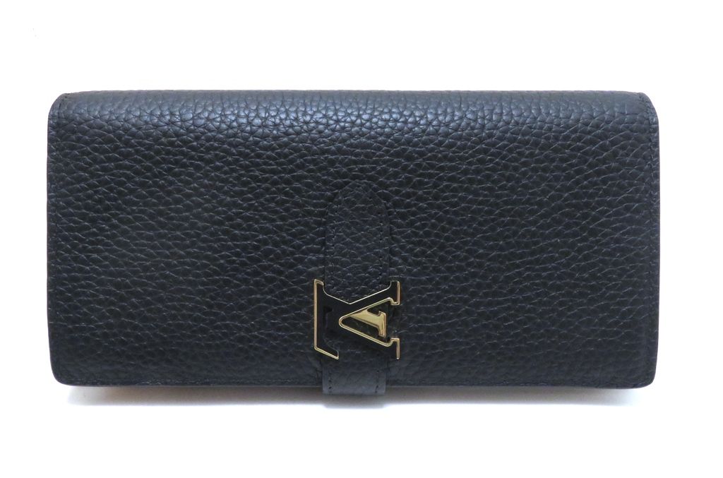 LOUIS VUITTON ルイ・ヴィトン LVヴェルティカル・ウォレット カプシーヌ M81330 長財布 レザー ノワール ユニセックス【中古】