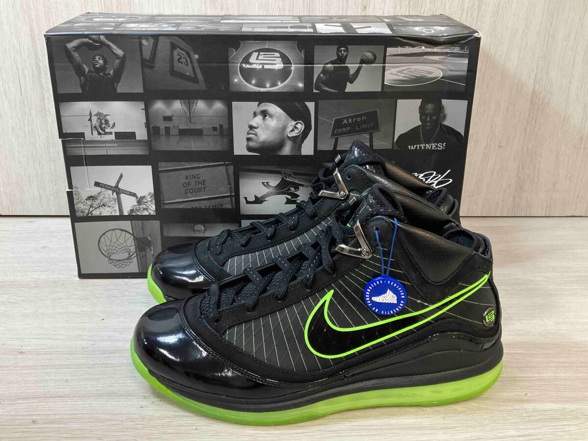 【鑑定済み】 NIKE スニーカー ナイキ AIR MAX LEBRON Ⅶ DUNKMAN 375664-006 エアマックス レブロン ブラック/グリーン 26.5cm